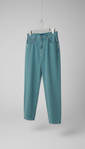 Soft Teal Relaxed-Fit Jeans Brushed Finish