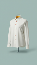 Classic White Cotton Shirt Breathable Weave