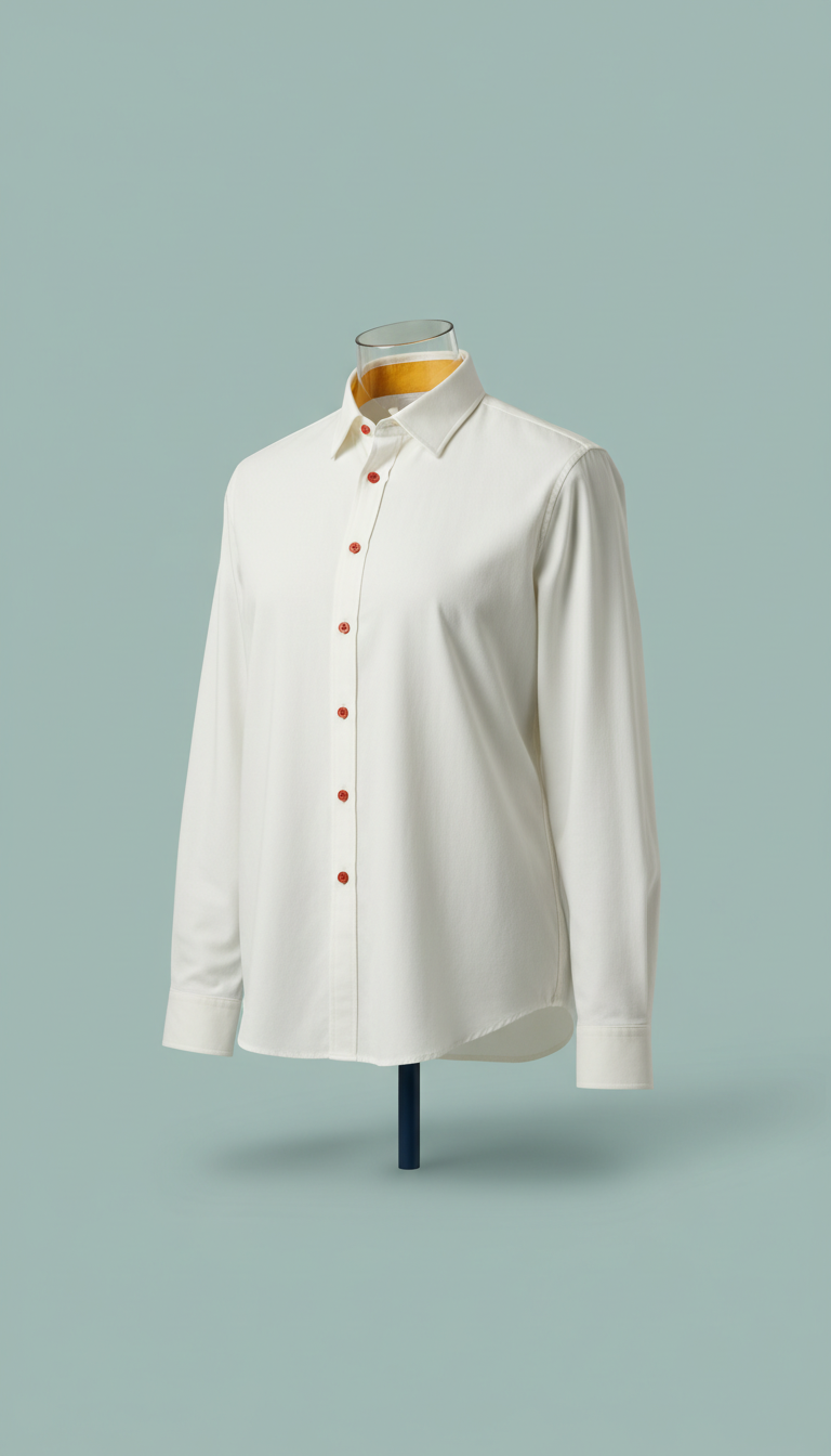Classic White Cotton Shirt Breathable Weave